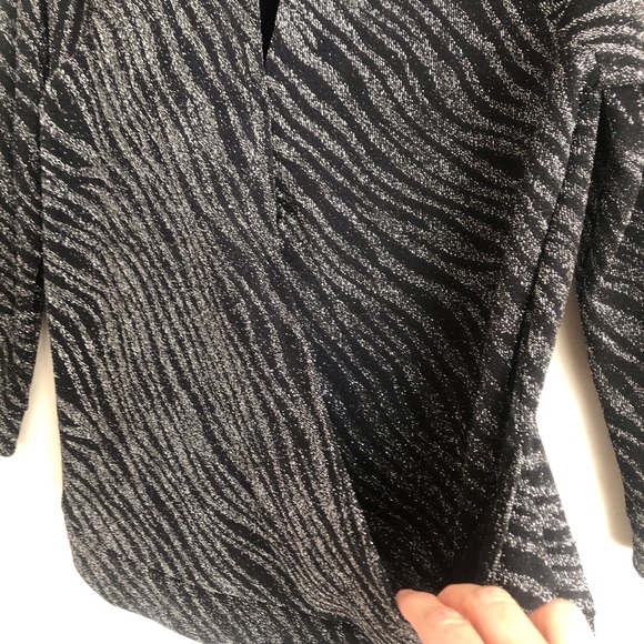 Jennifer Lopez Faux Wrap Metallic Blouse - Picture 9 of 12